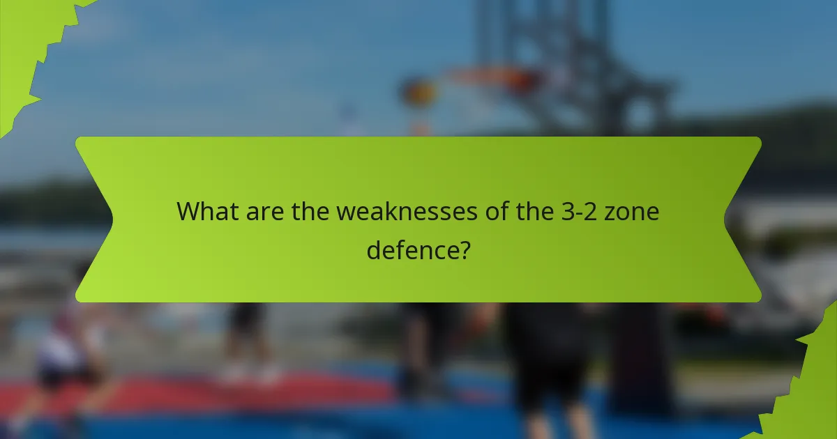 What are the weaknesses of the 3-2 zone defence?